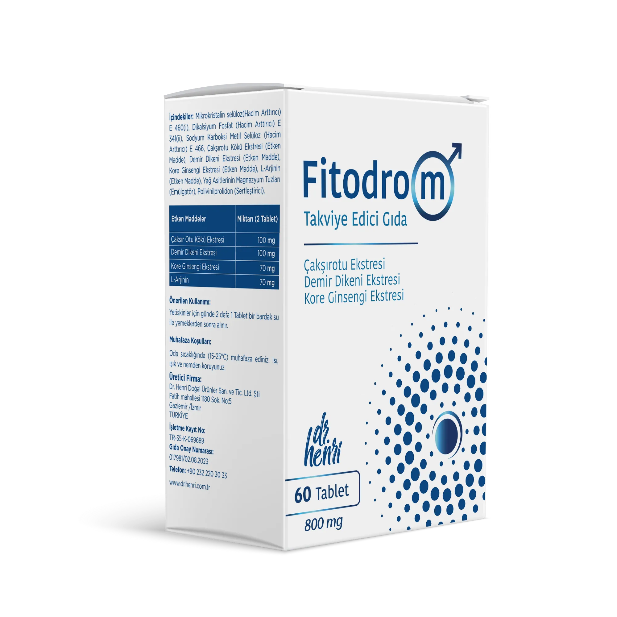 Dr. Henri Fitodrom M Takviye Edici Gıda - 60 Tablet (800 mg)