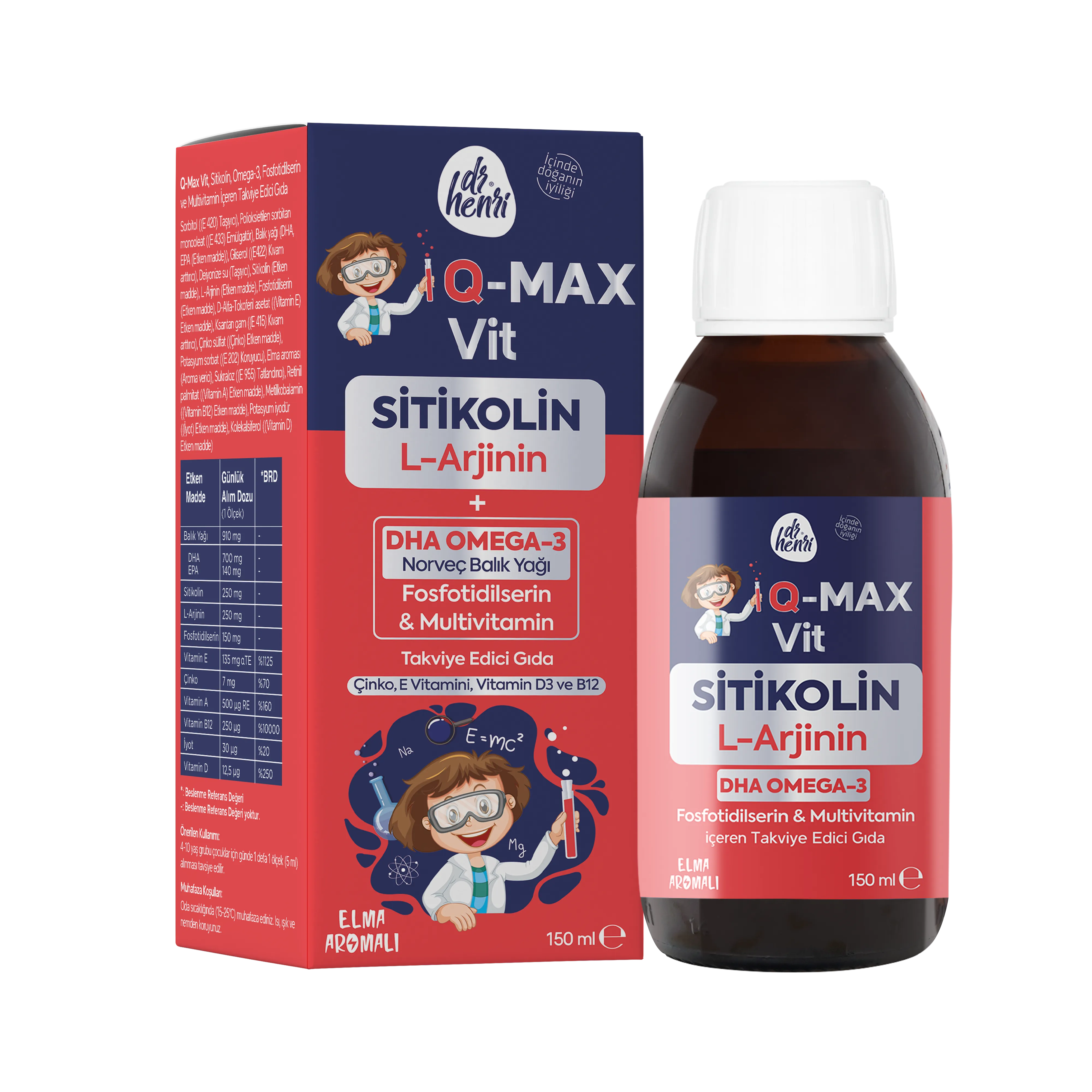 Dr.Henri Q-Max Sitikolin Şurup 150 ML
