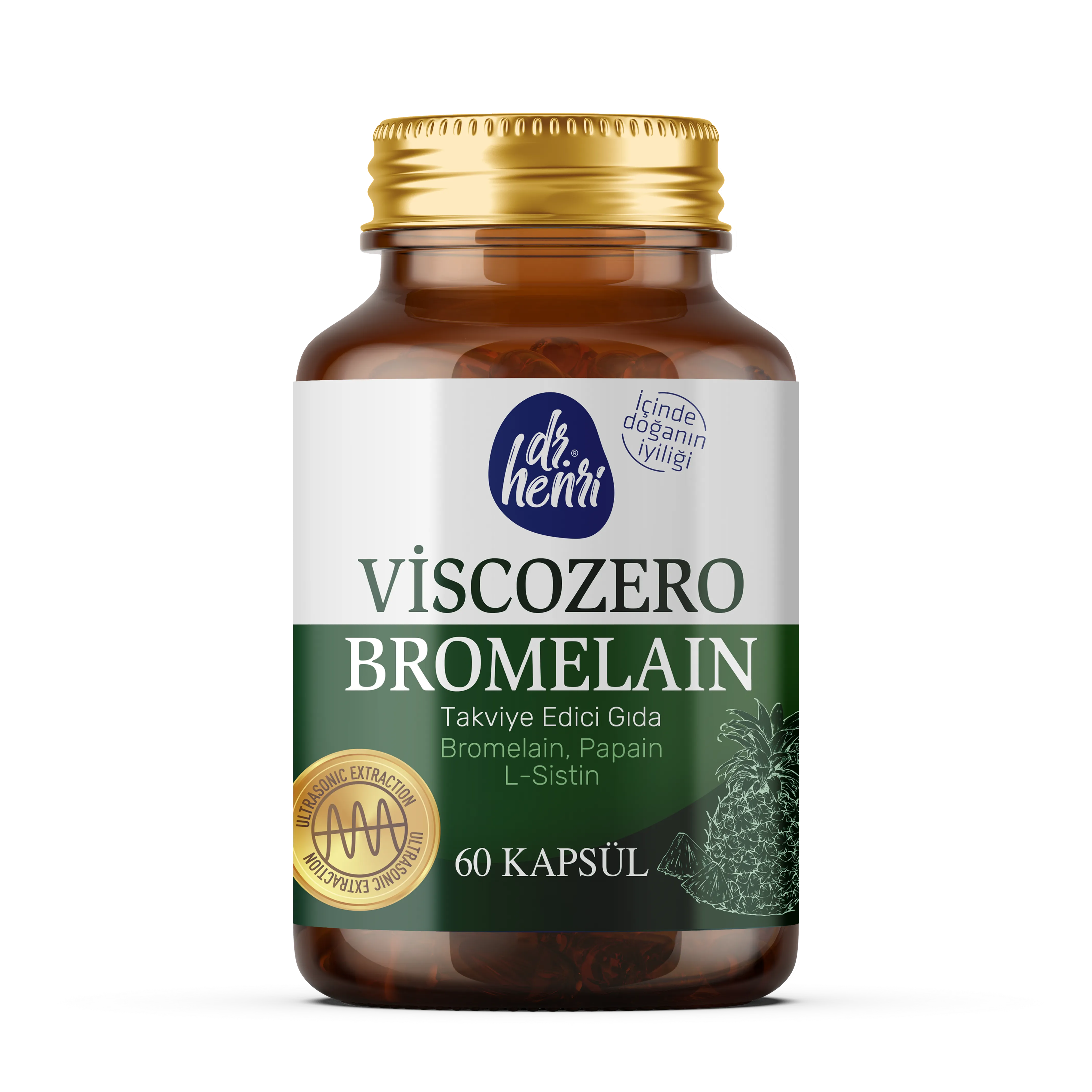 Dr. Henri Viscozero Bromelain - 60 Kapsül